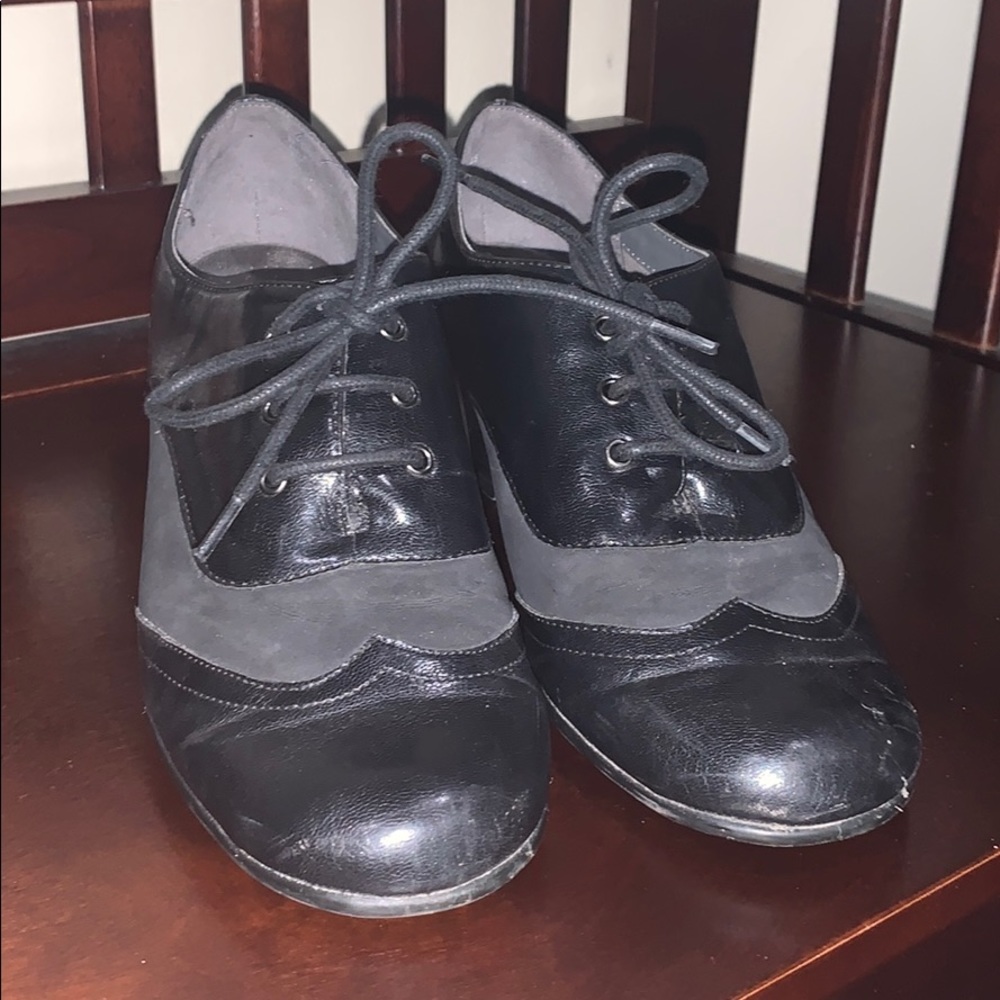 Black Oxford heels